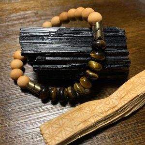 Tiger's Eye and Rosewood Bracelet